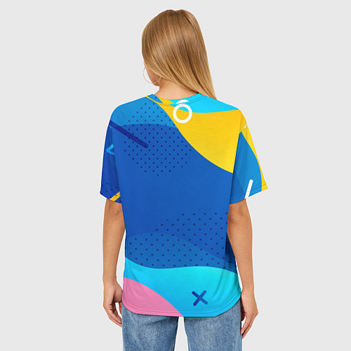 Женская футболка оверсайз Это рофл если что - смайлик / 3D-принт – фото 4