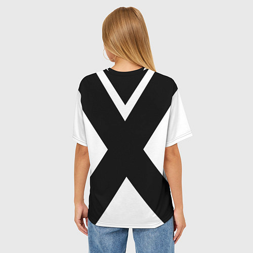 Женская футболка оверсайз Бавария Мюнхен полосы / 3D-принт – фото 4