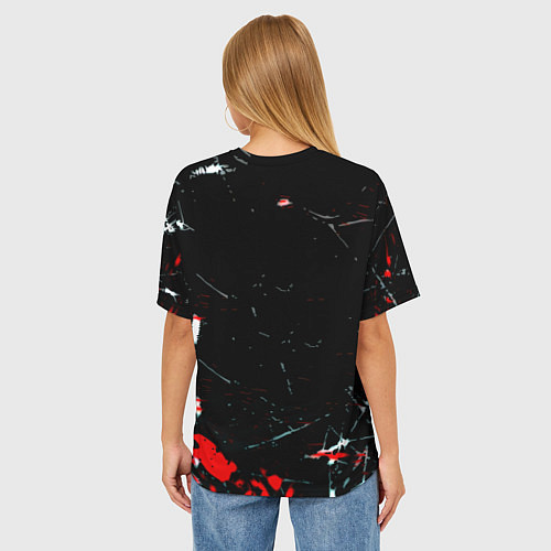 Женская футболка оверсайз Бавария Мюнхен штрихи красок / 3D-принт – фото 4