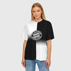 Футболка оверсайз женская Бавария Мюнхен геометрия градиент, цвет: 3D-принт — фото 2
