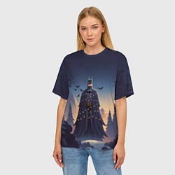 Футболка оверсайз женская Новогодний Бэтмен, цвет: 3D-принт — фото 2