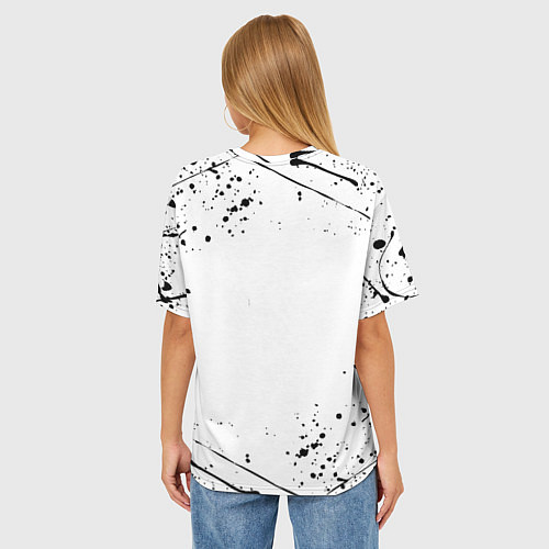 Женская футболка оверсайз Barcelona брызги красок / 3D-принт – фото 4