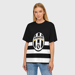 Футболка оверсайз женская Juventus линии, цвет: 3D-принт — фото 2
