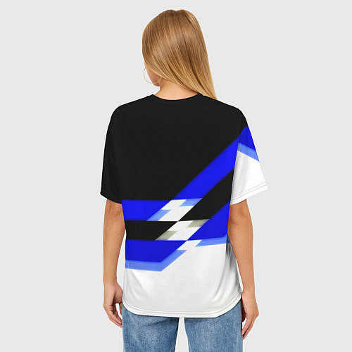 Женская футболка оверсайз Бавария Мюнхен полосы спорт / 3D-принт – фото 4