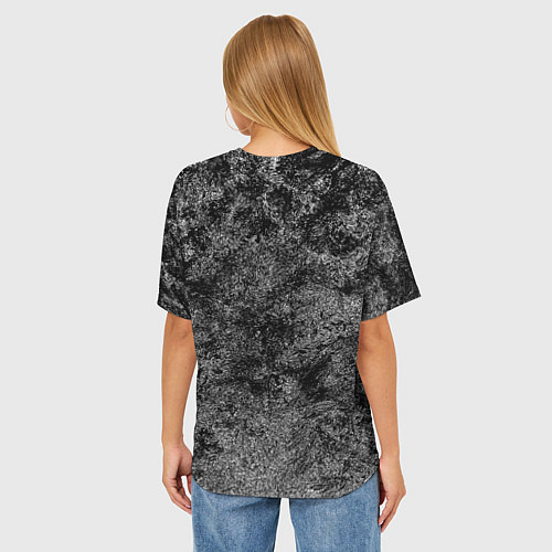 Женская футболка оверсайз Ворон в круге рун и компас вегвизир / 3D-принт – фото 4