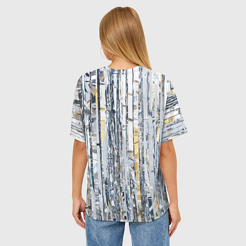 Женская футболка оверсайз Новогодний дождик / 3D-принт – фото 4