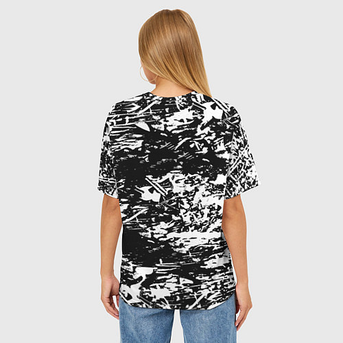 Женская футболка оверсайз Боруссиа белые краски / 3D-принт – фото 4