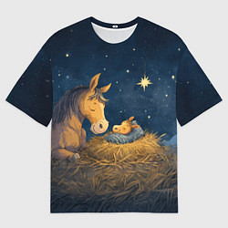 Футболка оверсайз женская Лошадка спит с жеребенком, цвет: 3D-принт