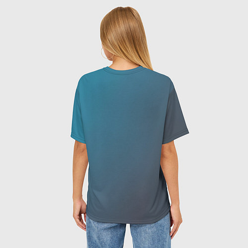 Женская футболка оверсайз Лошадь в новогоднем стиле / 3D-принт – фото 4