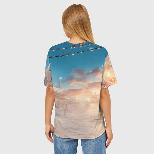 Женская футболка оверсайз Удивленная лошадь в очках / 3D-принт – фото 4