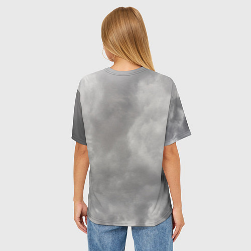 Женская футболка оверсайз Мистический ворон в руническом компасе вегвизир / 3D-принт – фото 4