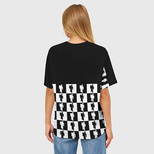 Женская футболка оверсайз Манчестер Юнайтед люди паттерн / 3D-принт – фото 4