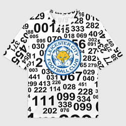 Футболка оверсайз женская Лестер сити цифры символы, цвет: 3D-принт