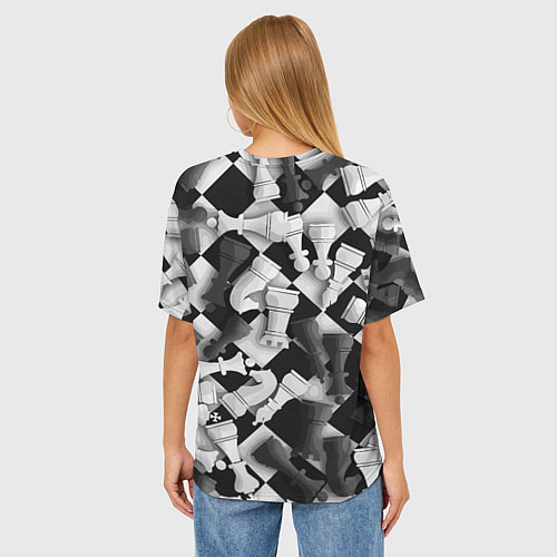 Женская футболка оверсайз Мир шахмат / 3D-принт – фото 4