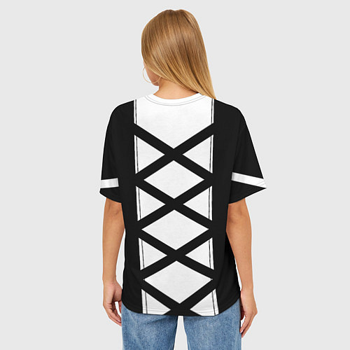 Женская футболка оверсайз Ювентус геометрия полосы линии / 3D-принт – фото 4