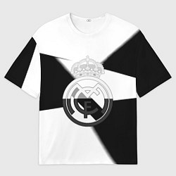 Футболка оверсайз женская Реал Мадрид геометрия полосы, цвет: 3D-принт