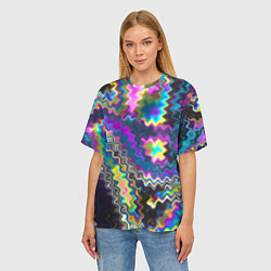 Футболка оверсайз женская Абстракция переливы, цвет: 3D-принт — фото 2