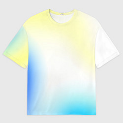 Футболка оверсайз женская Color yellow blue white, цвет: 3D-принт