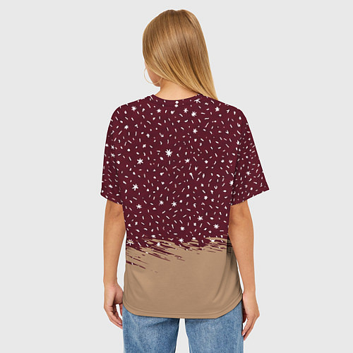 Женская футболка оверсайз Кот Бендер и ёлка / 3D-принт – фото 4