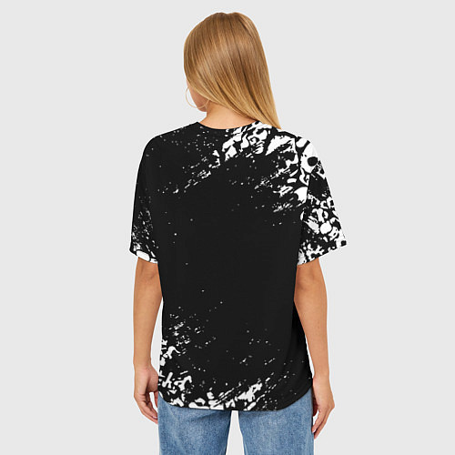 Женская футболка оверсайз Ювентус черепа краски / 3D-принт – фото 4