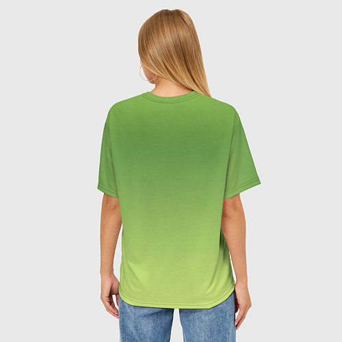 Женская футболка оверсайз Color green yellow / 3D-принт – фото 4