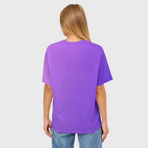 Женская футболка оверсайз The color is purple / 3D-принт – фото 4