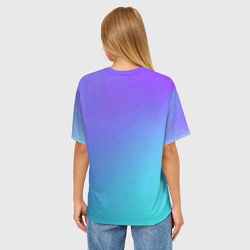 Женская футболка оверсайз Color multi-colored gradient / 3D-принт – фото 4