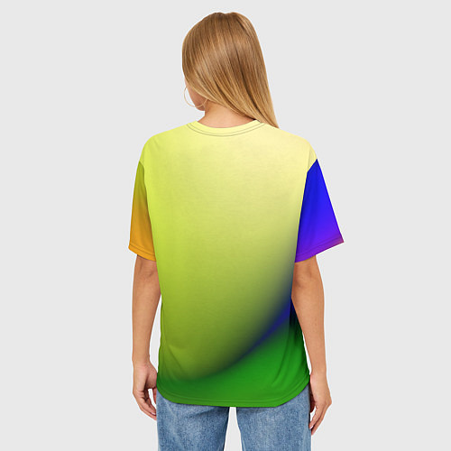 Женская футболка оверсайз The color is multicolored / 3D-принт – фото 4