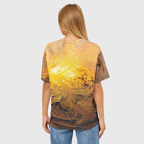 Женская футболка оверсайз Зимний закат / 3D-принт – фото 4