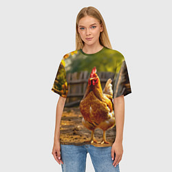 Футболка оверсайз женская Золотой хранитель двора, цвет: 3D-принт — фото 2
