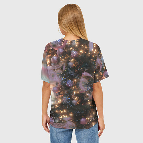 Женская футболка оверсайз Лошадь символ 2026 года / 3D-принт – фото 4