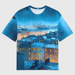 Футболка оверсайз женская Крыши зимнего Питера, цвет: 3D-принт
