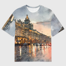 Женская футболка оверсайз Санкт-Петербург - мокрый снег