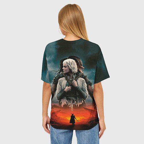 Женская футболка оверсайз Главные герои Хищник планета смерти / 3D-принт – фото 4