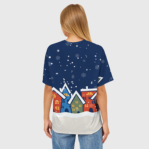 Женская футболка оверсайз Скачем в 2026 - лошадь с балалайкой / 3D-принт – фото 4