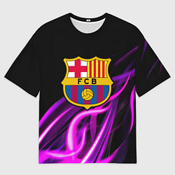 Футболка оверсайз женская Барселона неоновый огонь текстура, цвет: 3D-принт