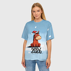Футболка оверсайз женская Сердитая лошадка 2026, цвет: 3D-принт — фото 2