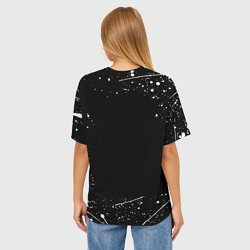 Женская футболка оверсайз Челси белые краски всплеск / 3D-принт – фото 4