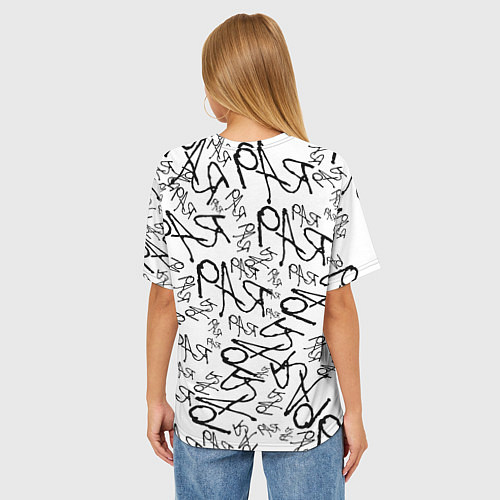 Женская футболка оверсайз Ювентус надписи текстура / 3D-принт – фото 4