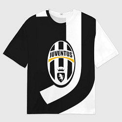 Женская футболка оверсайз Ювентус полосы спорт линии