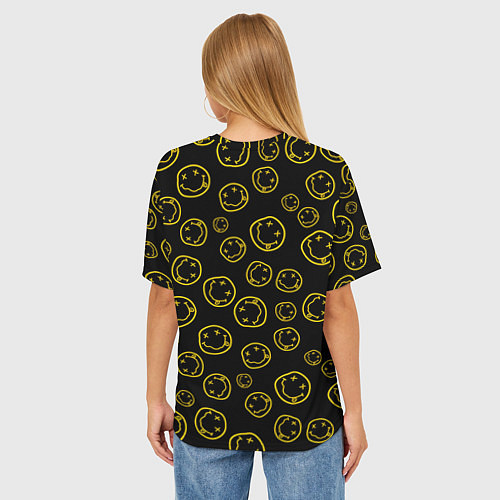 Женская футболка оверсайз Nirvana Pattern / 3D-принт – фото 4