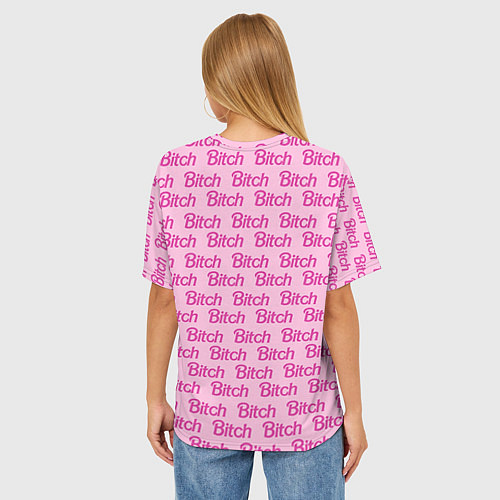 Женская футболка оверсайз Bitch Barbie / 3D-принт – фото 4