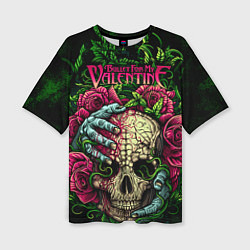 Футболка оверсайз женская BFMV: Roses Skull, цвет: 3D-принт