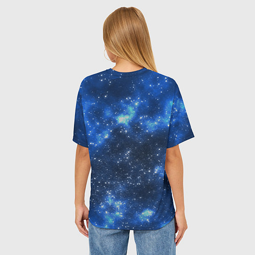 Женская футболка оверсайз Космический попугай / 3D-принт – фото 4