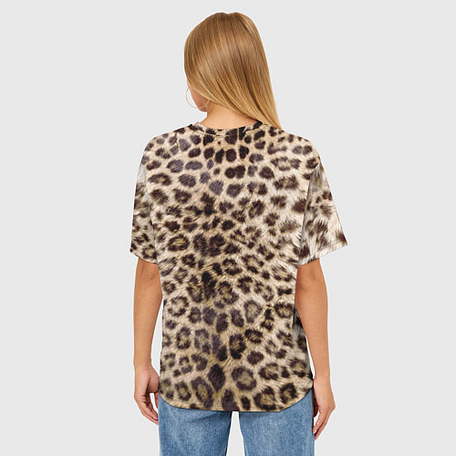 Женская футболка оверсайз Взгляд леопарда / 3D-принт – фото 4