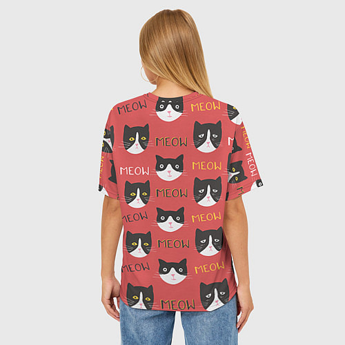 Женская футболка оверсайз Meow / 3D-принт – фото 4