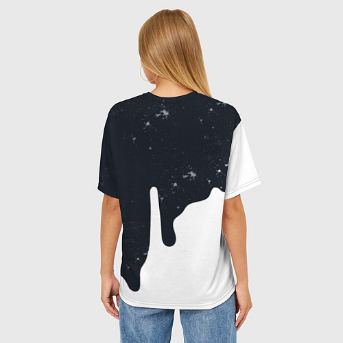 Женская футболка оверсайз Черно-белый / 3D-принт – фото 4