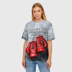Футболка оверсайз женская Boxing Russia, цвет: 3D-принт — фото 2