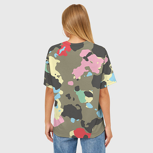 Женская футболка оверсайз Камуфляж: микс цветов / 3D-принт – фото 4