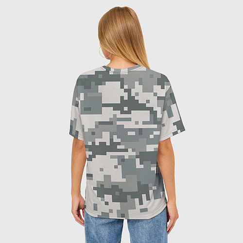 Женская футболка оверсайз Камуфляж / 3D-принт – фото 4